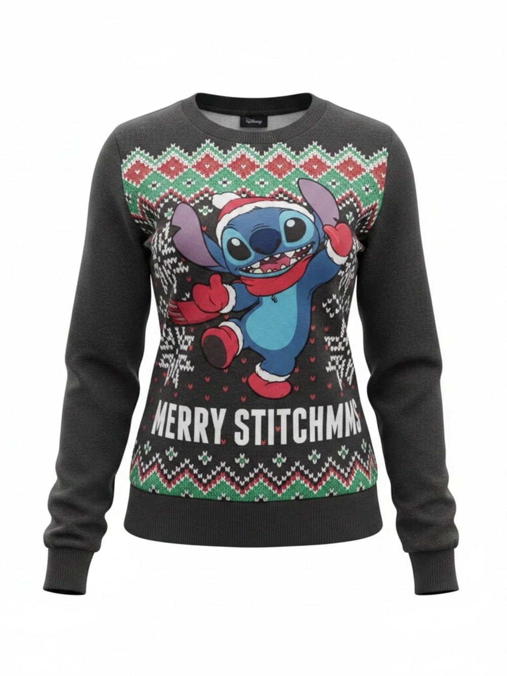 Lilo & Stitch Merry Stitchmas Women's Dark Gray Holiday Sweater